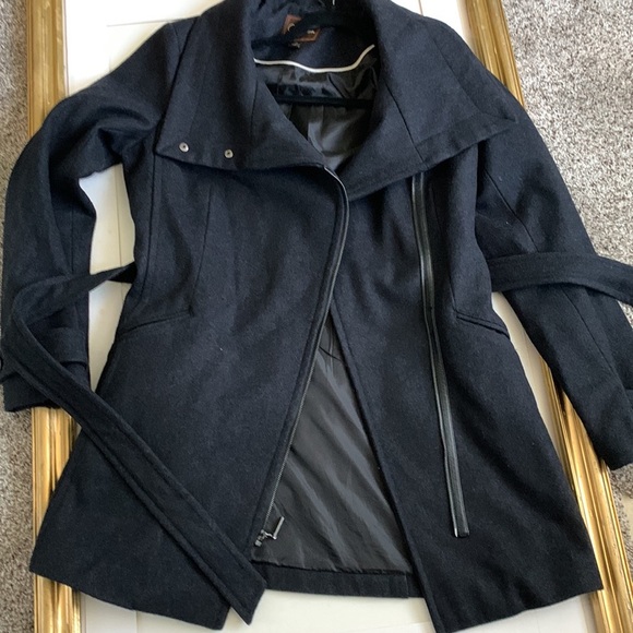 Cole haan wool blend gray coat size medium outerwear - Picture 9 of 11